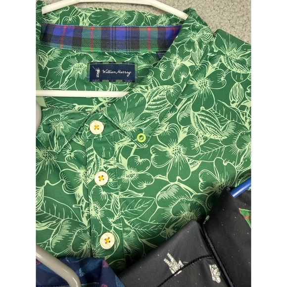 William Murray Lot of Three Golf Polo Mens XX-Large Green Floral Shirt Button Up - Picture 4 of 16